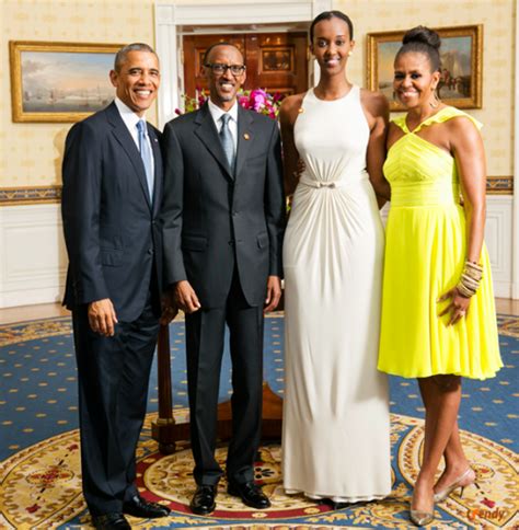 Check out the height of Rwandan president's daughter + Obamas with ...