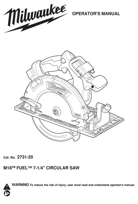 MILWAUKEE M18 FUEL 2731-20 OPERATOR'S MANUAL Pdf Download | ManualsLib