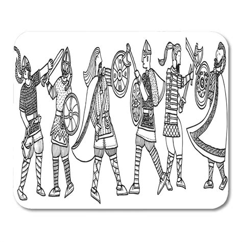 Vikings In Battle Wearing Historical Mouse Pad