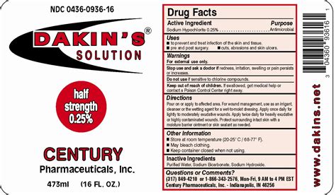 Dakins Antiseptic Solution 0.5% 16 Oz gen Hysept