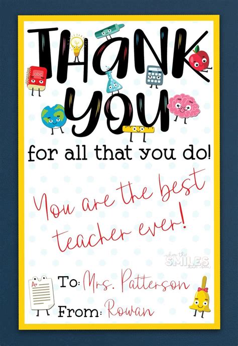 Teacher Appreciation Week Thank You Card - teachersdays