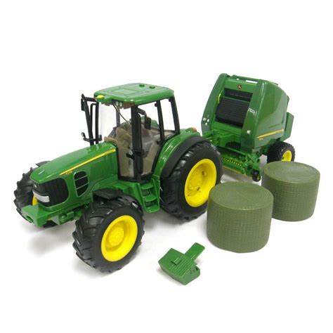 John Deere Ertl 1:16 Big Farm Tractor & Hay Baler/Toy/Kids/Children ...