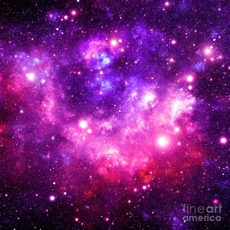 Purple Pink Galaxy Nebula Digital Art by Johari Smith - Pixels