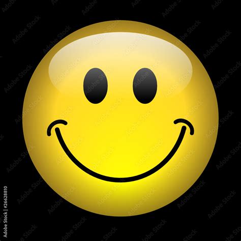 HAPPY SMILEY Web Button (emoticon smile joy good mood positive) Stock ...