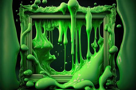 Premium AI Image | Images of toxic green slime in frames