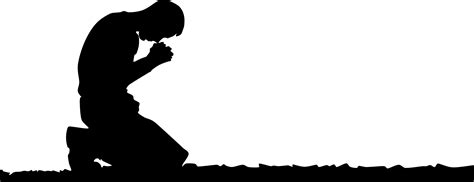 Clipart - Man Kneeling In Prayer Silhouette