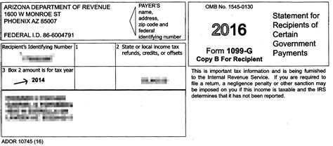 Unemployment Tax Form 1099 G For Arizona