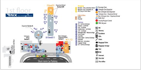 Riga Airport map, 1st floor | Airport map, Riga airport, Passenger