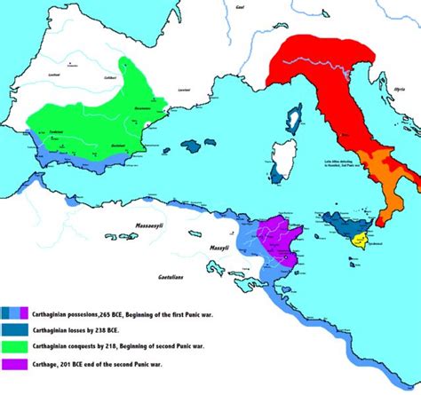 Carthaginian Empire Expansion from 265-201 | Guerras púnicas, Mapa ...