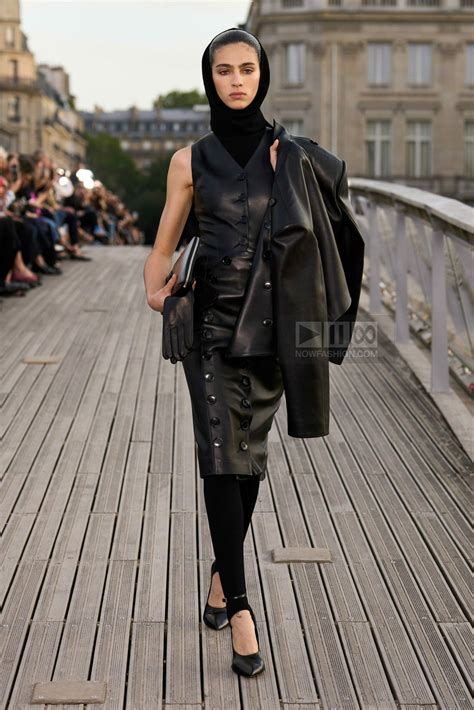 Model on the catwalk at the Alaia fashion show in Paris, Winter Summer ...