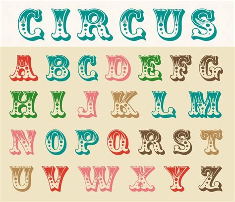 Typeface clipart vintage carnival - Pencil and in color typeface ...