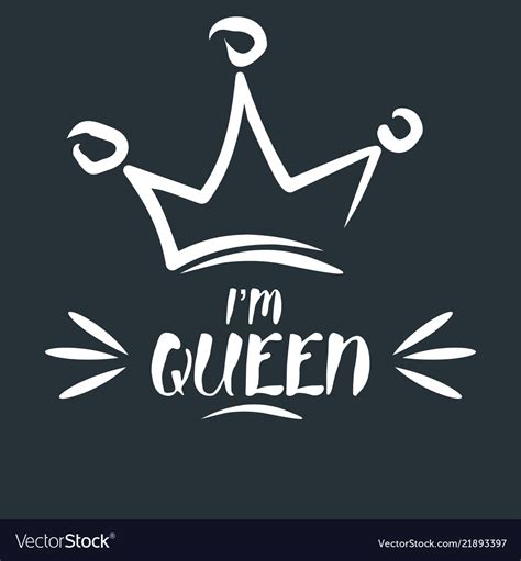 I am queen royal crown drawn by hand Royalty Free Vector