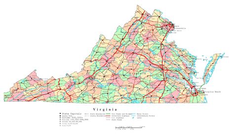 Virginia State Map With Highways