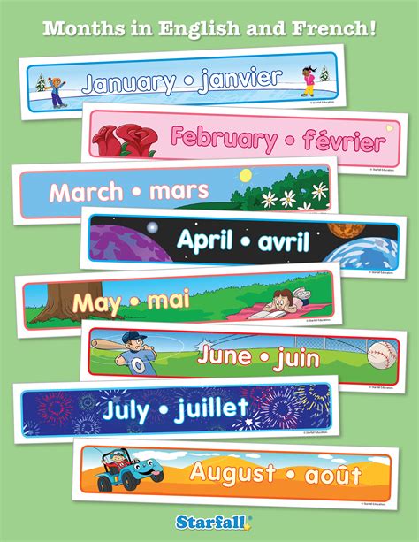 Free Downloadable Months of the Year in English and French | Months in ...