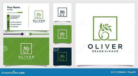 Oliver Logo with Creative Abstract Concept and Business Card Design ...