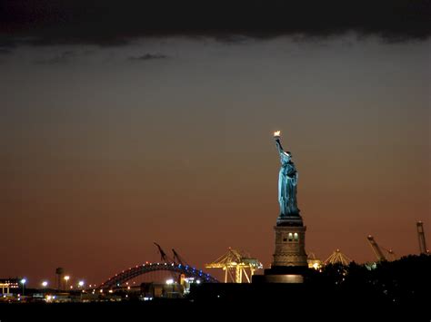 Edit free photo of Statue of liberty,night,lights,landmark,new york ...