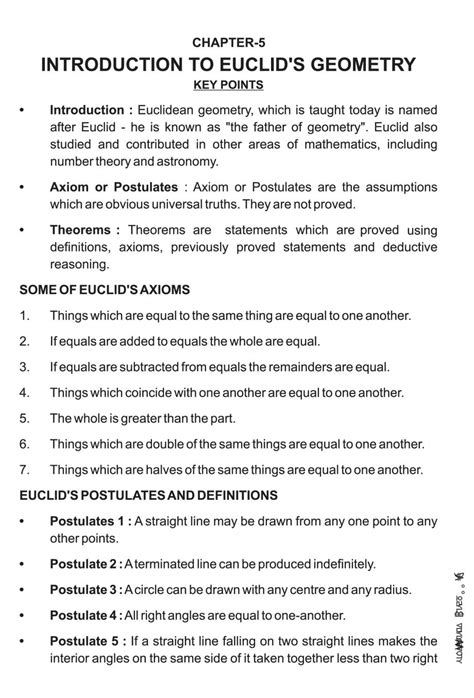 Class 9 Maths Introduction to Euclids Geometry Notes – All Important Notes