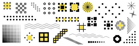 Premium Vector | Set of geometric abstract shapes yellow and black