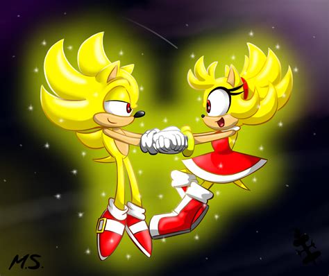 Super Sonic x Super Amy by MagzieArt on DeviantArt