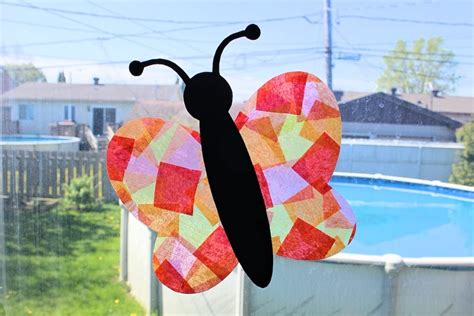 Butterfly Suncatcher Craft (with Free Template!) - The Craft-at-Home Family