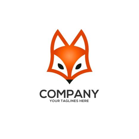 Fox head logo vector flat vector fox logo isolated on white background ...