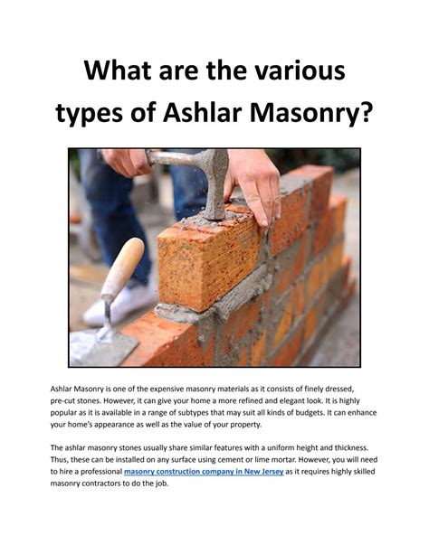 What are the various types of Ashlar Masonry? by Proline Construction ...