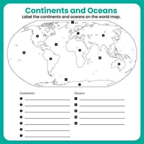 Blank Map Of Continents And Oceans Printable