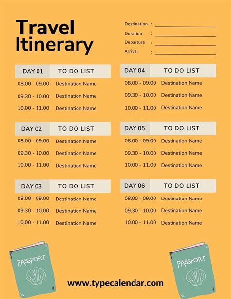 Travel Itinerary Template Word Free - Infoupdate.org