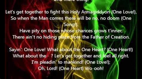 Bob Marley One Love Lyrics