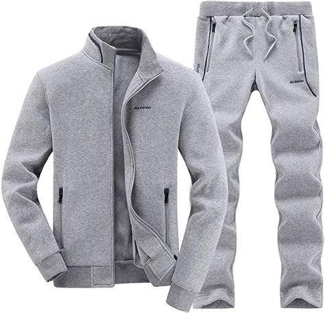 Mens Tracksuit Classic Autumn Winter Warm Up Jogging Workout Suit ...