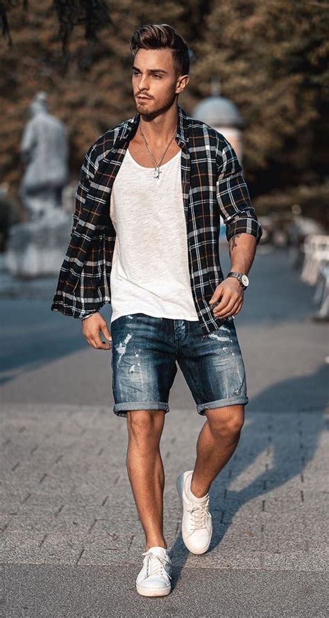 Denim Shorts Outfit Ideas | Mens summer outfits, Summer outfits men ...