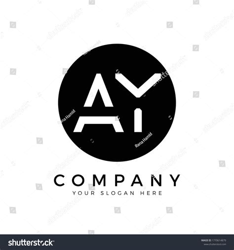 Ay Logo Design Black Color Circle Stock Vector (Royalty Free) 1770614879