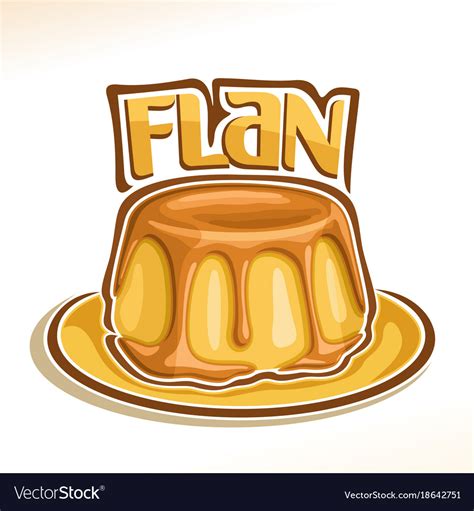 Logo for french dessert flan Royalty Free Vector Image