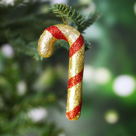 Christmas Ornaments Candy Cane Red and Gold 10 Pack