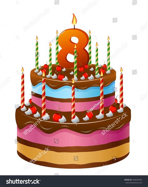 Happy Birthday Cake 8 Stock Illustration 543047692 | Shutterstock