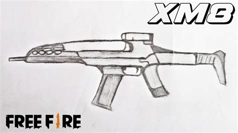 HOW TO DRAW FREE FIRE XM8 GUN EASY 🔥 TUTORIAL - YouTube