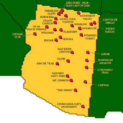 Arizona Map With Tourist Attractions