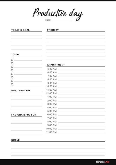 Paper & Party Supplies Daily Planner Printable Office & Home Use ...