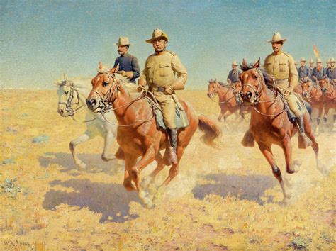 Theodore Roosevelt and the Rough Riders Painting by William Robinson ...