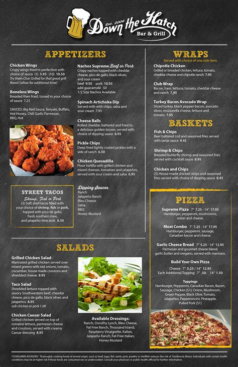 Down the Hatch Bar & Grill | Full Menu | Delivery | Order Online ...