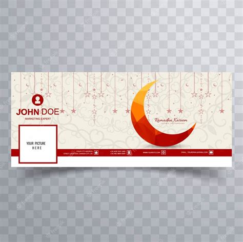 Free Vector | Facebook cover of ramadan with moon