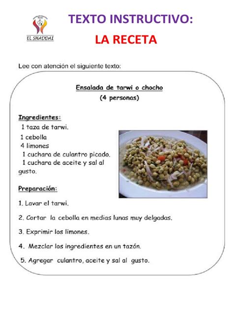 Texto Instructivo La Receta | PDF