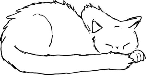 sleeping cat line art by shurikincat on DeviantArt