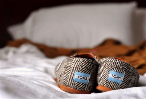 TOMS | A pair of TOMS Shoes sits on a bed at a hotel. The sh… | Flickr