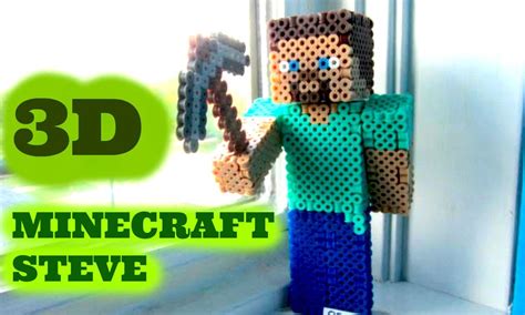 3D Perler Bead Minecraft Steve Figure (FULL TUTORIAL) - YouTube