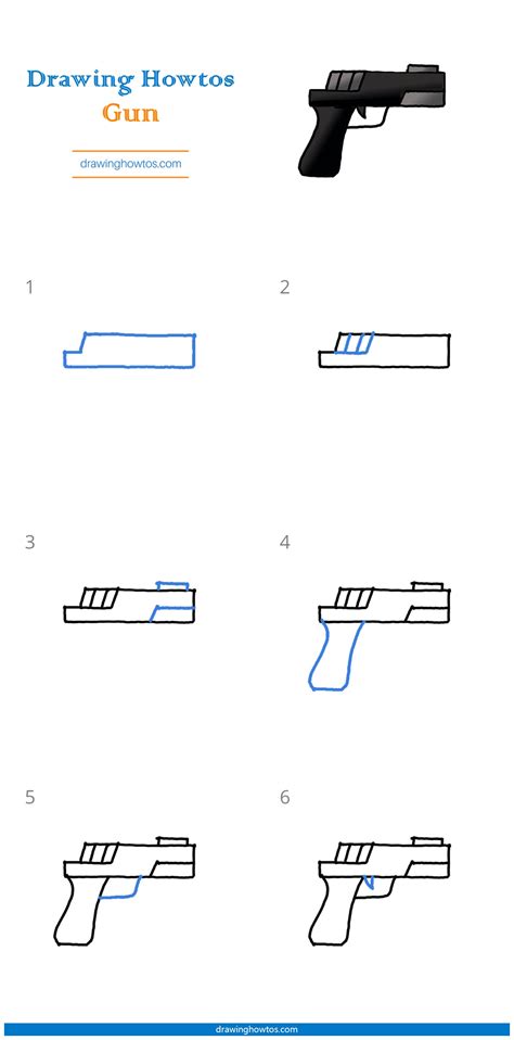 How To Draw A Gun Step By Step Easy Drawing Guides Drawing Howtos ...