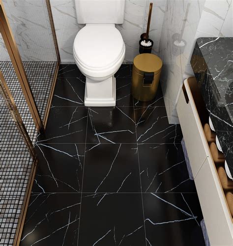 Bathroom With Black Marble Floor – Flooring Tips