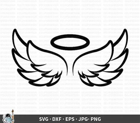 Angel Wings SVG Angel Wing Vector Angel svg Halo svg Angel | Etsy