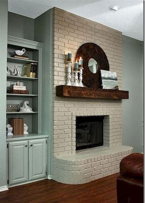 Brick Fireplace Makeover Ideas / Fireplace update brick fireplace ...