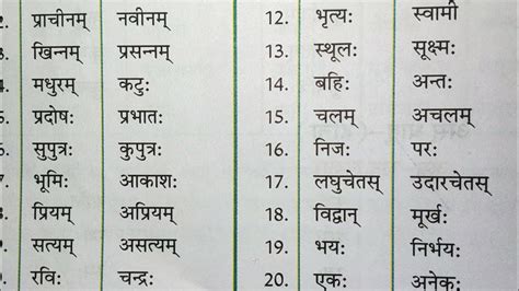 विलोम शब्द संस्कृत में;vilom shabd in Sanskrit;opposites in Sanskrit ...